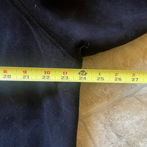 Vintage Mens Faux Suede Leather Jacket L Black Sherpa Lined Full Zip Goth Grunge - Picture 8 of 9